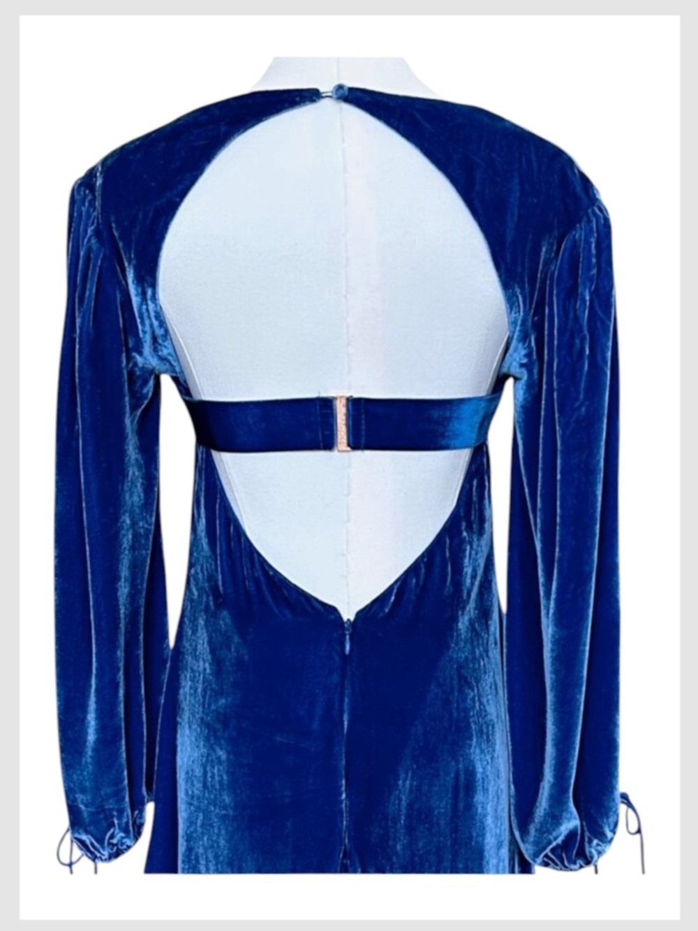For Love & Lemons Nadine Mini Dress Royal Blue Cobalt Velvet Bustier M - Picture 6 of 8